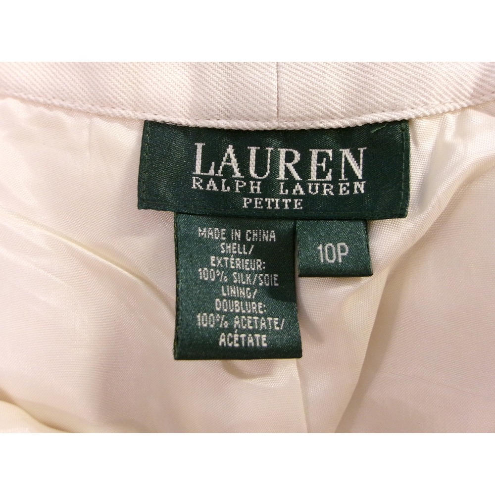 Lauren Ralph Lauren Womens 10P Pants Cream 100% Silk Wide Leg Trousers NWT - Picture 5 of 10